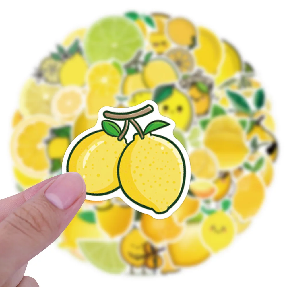 

60PCSLemon Cartoon Stickers Sour Fruit Yellow Graffiti DIY Kids Toys Suitcase Fridgemobile phone Laptop Guitar Car Bike Decals