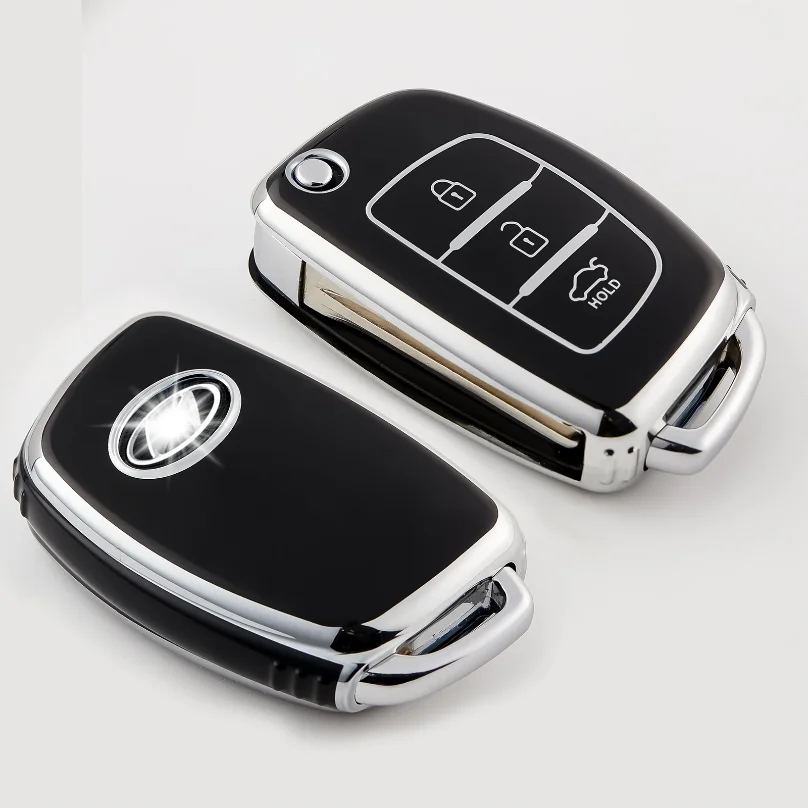 For Hyundai Solaris ix35 ix45 ELANTRA Santa Fe HB20 Verna HY15/HY20/TOY40 Blade 3 Button Flip Remote Car Key Shell Case 2