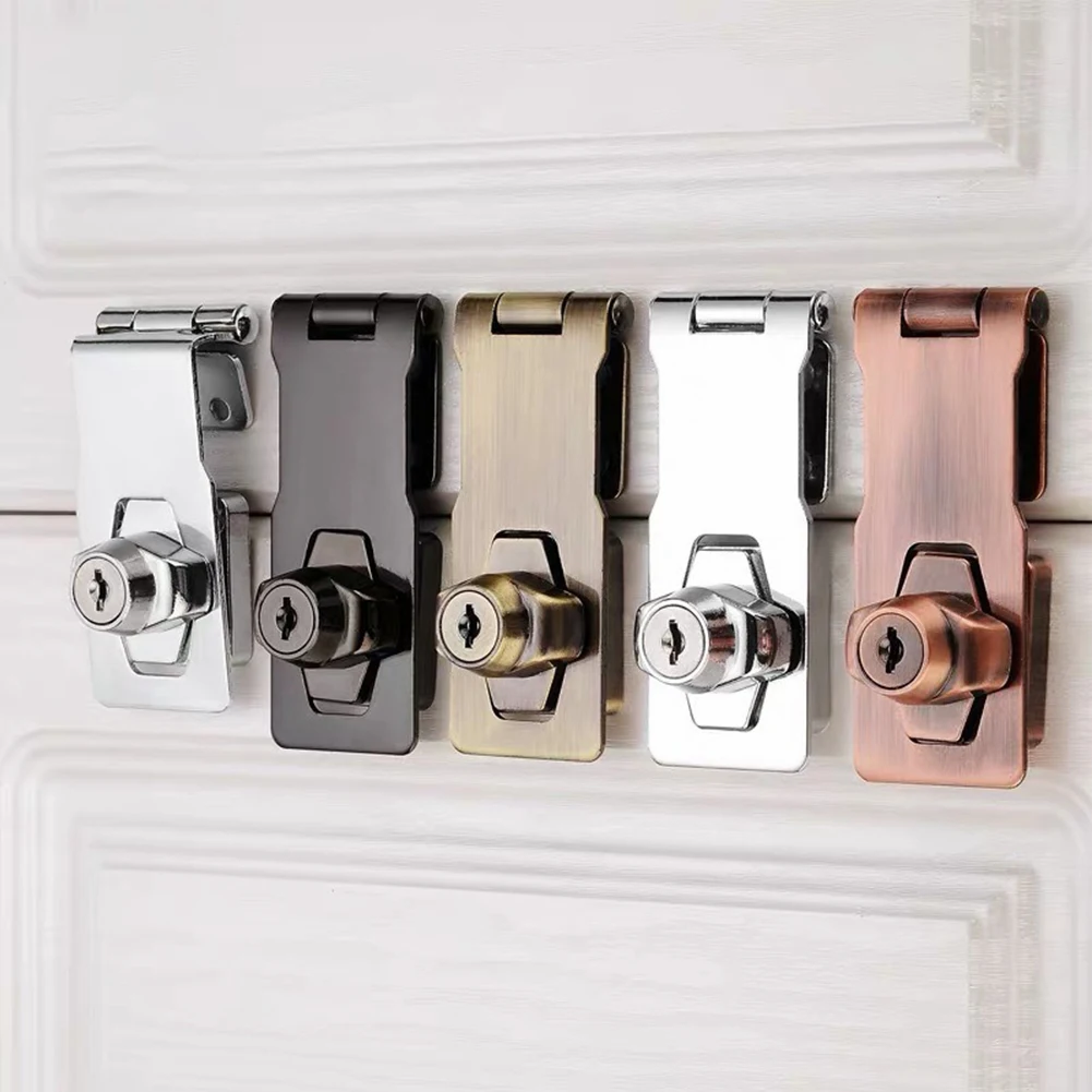 

Safety Lock Keyed Locking Hasp Locks Keys Safety Locking Screws Security Buckle Zinc Alloy Cabinet Catch Latch
