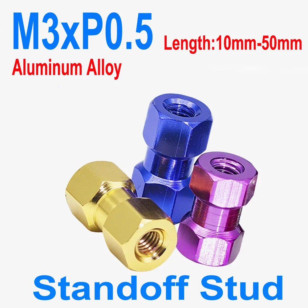 

M3xP0.5 Aluminum Standoffs Stud M3x10mm~50mm Colourful Hex Aluminum Standoff Spacer Column Fpv Quadcopter Drone Fastener