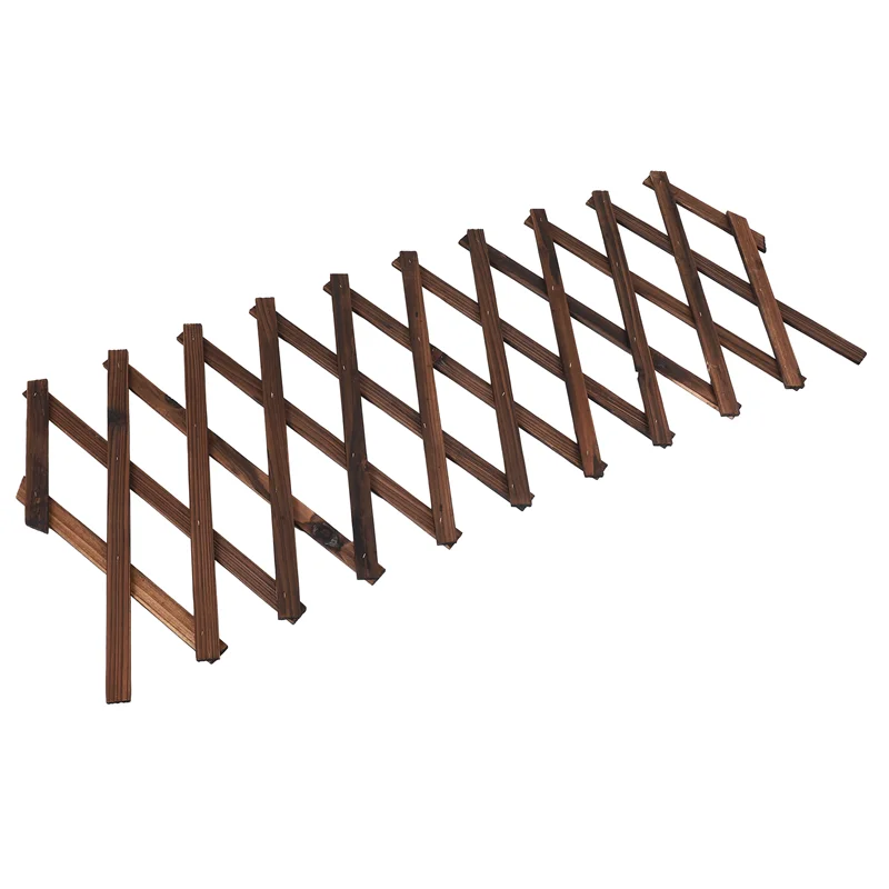 F-F Expanding Wooden Garden Wood Pull Mesh Wall Fence Grille For Home Garden Sub Garden Decoration Climbing Frame