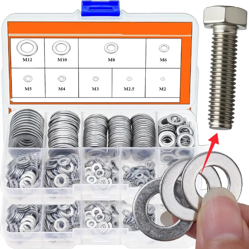 

M2-M10 плоские шайбы из нержавеющей стали, простые прокладки, крепежный комплект, металлические винтовые шайбы, кольцо для украшения дома