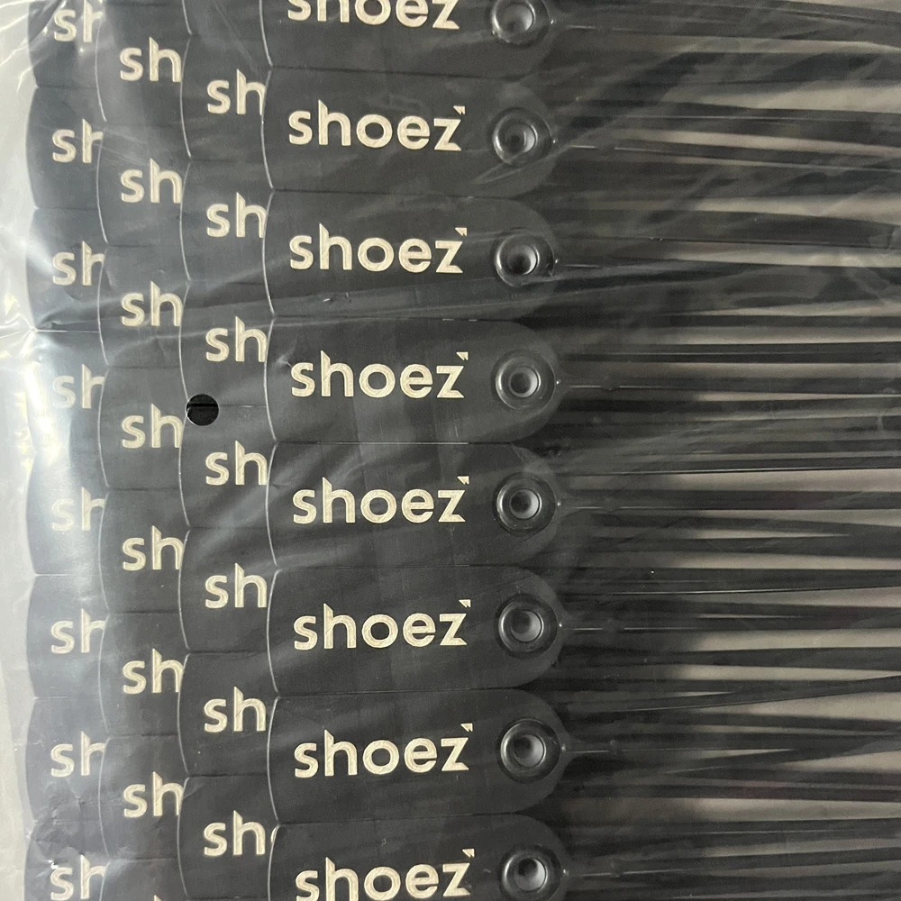 100Pcs Custom Logo Disposable Plastic Security Seals Hang Tags for Clothing Shoes Bags 200mm