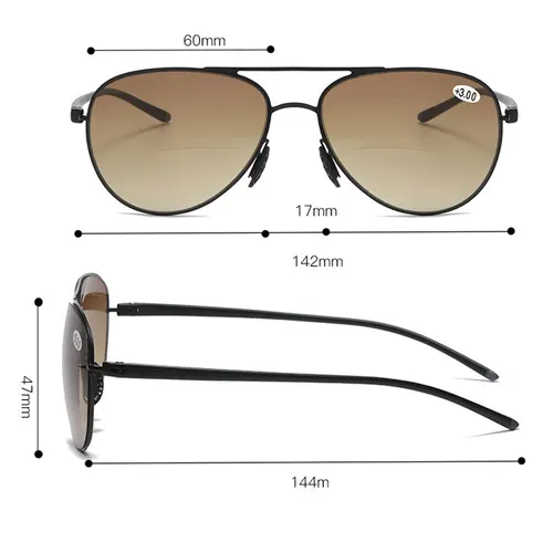 Imagen 2 del producto Gafas de lectura bifocales para hombre, gafas de sol Unisex ligeras de lujo para hombre, gafas HD de doble uso + 1,0 a + 3,5 2023