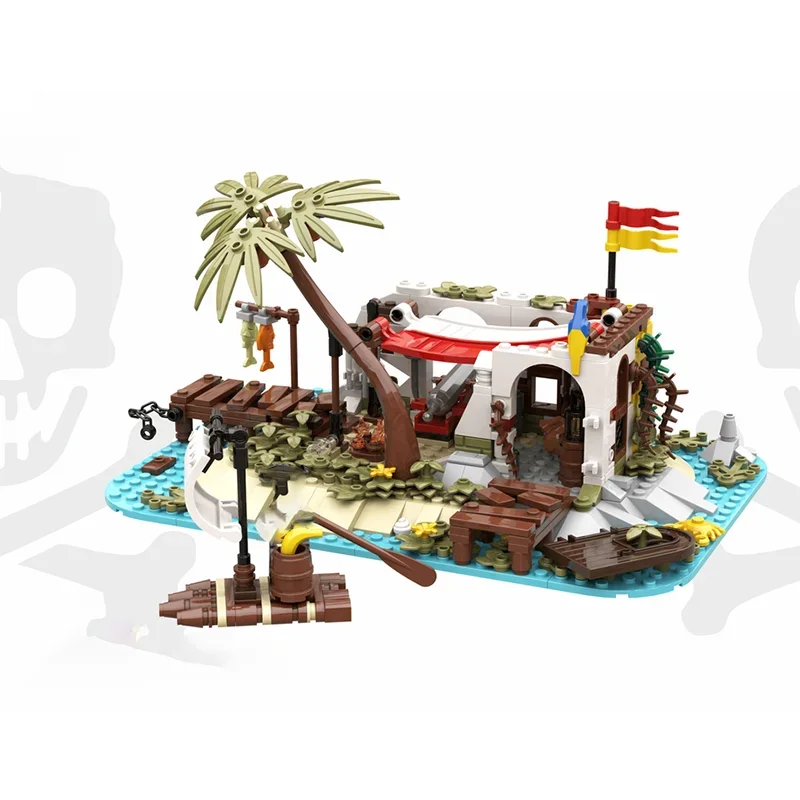 Pirates Model Moc Building Bricks The Hiding Place on the Island Model Building Technology Modular Blocks Construstion Toy Gifts - Image 3
