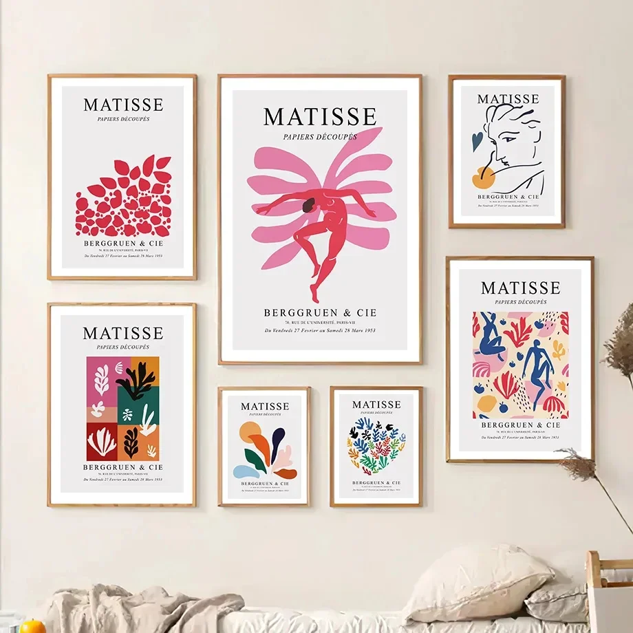 

Home Decor Heart Grass Bird Girl Lines Matisse Painting Posters Prints Abstract Wall Art Canvas Simplicity Wall Pictures