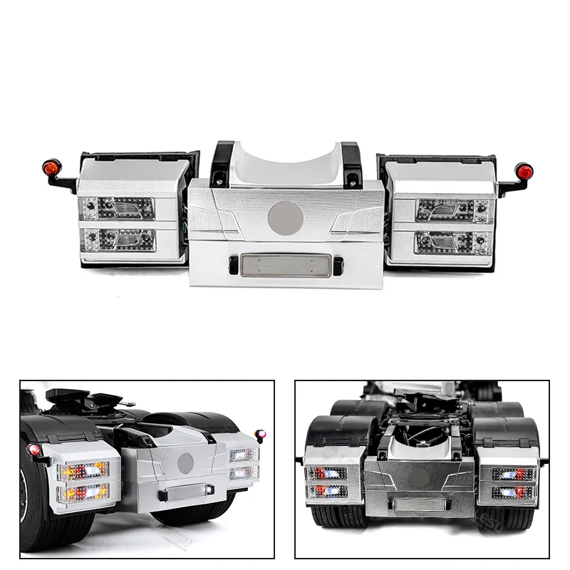 المعادن الخلفية شعاع LED الضوء الخلفي مجموعة ل 1/14 مقياس TAMIYA RC شاحنة جرار R470 R620 770S التحكم عن بعد شاحنة نموذج سيارة لتقوم بها بنفسك جزء #2