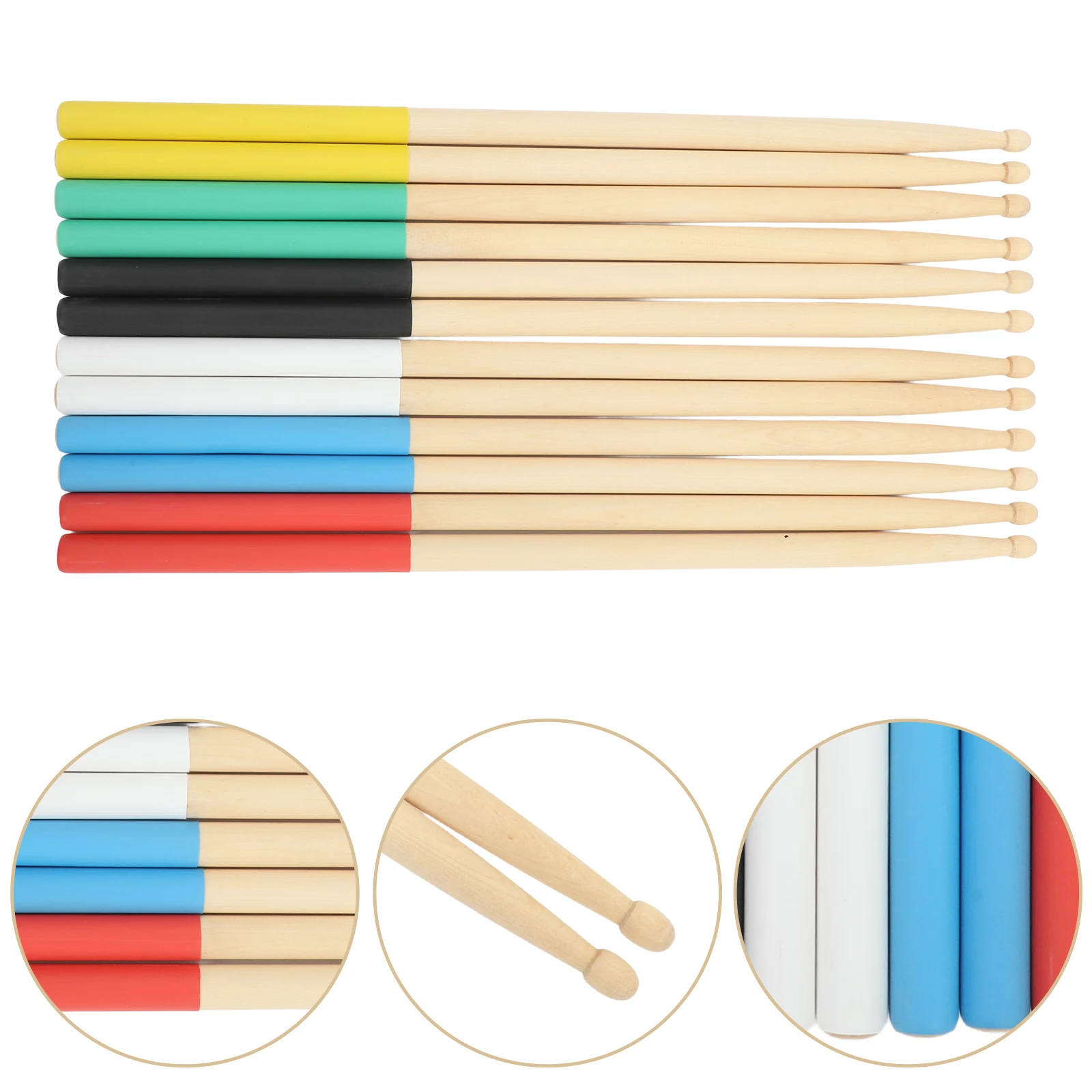 

6 Pairs Anti-slip Drum Stick Sticks Bulk Drumsticks Aldult Music Snare Maple Classic