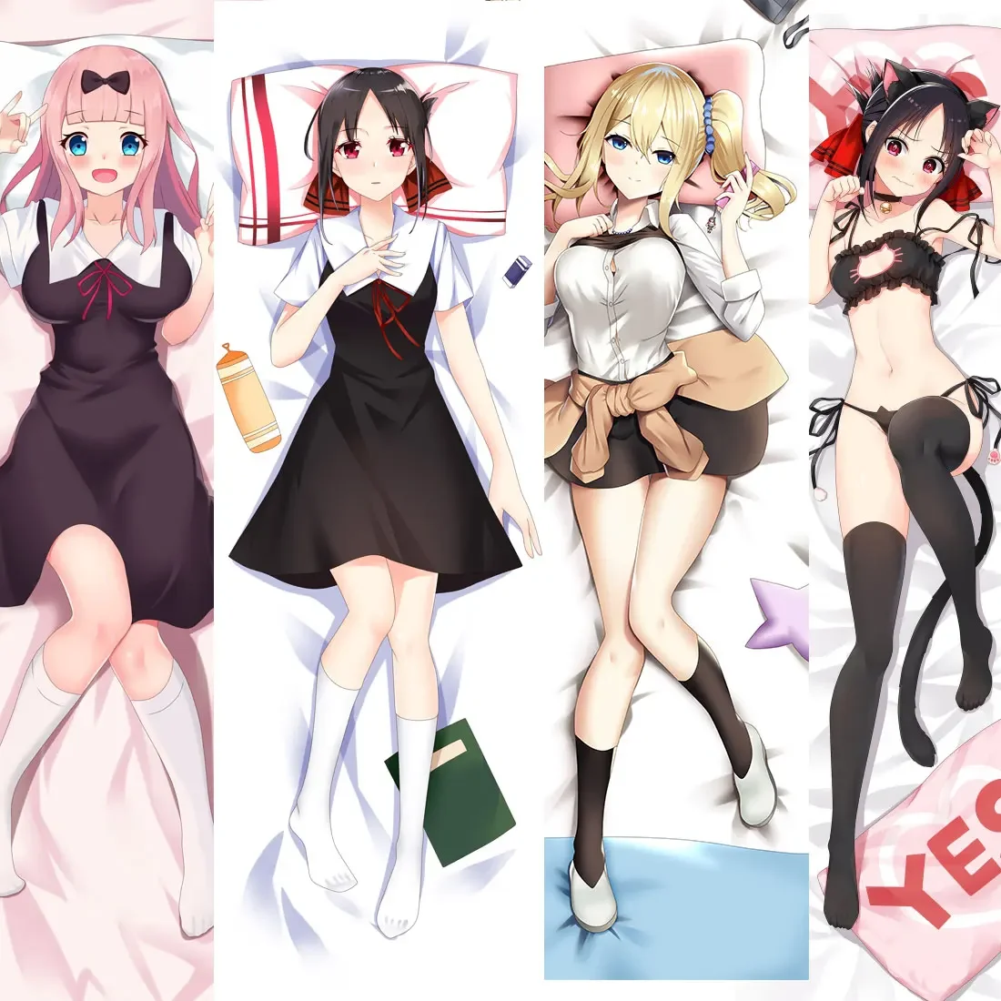 

Наволочка Kaguya-sama: Love Is War Dakimakura, аниме Подушка, обнимающая подушка для тела Shinomiya Kaguya Fujiwara Chika, наволочка