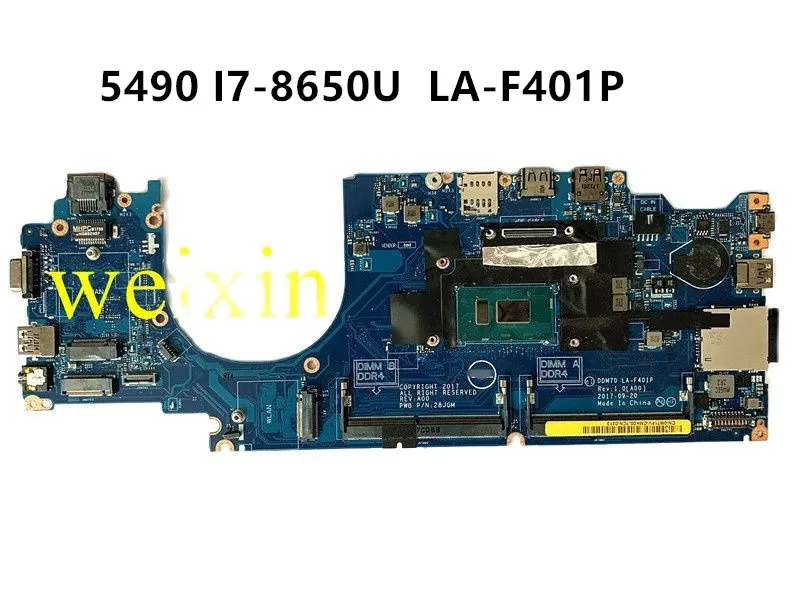 

For DELL Latitude 5490 Laptop motherboard CN-0D3TCJ 0D3TCJ D3TCJ DDM70 LA-F401P With SR3L8 I7-8650U CPU 100%