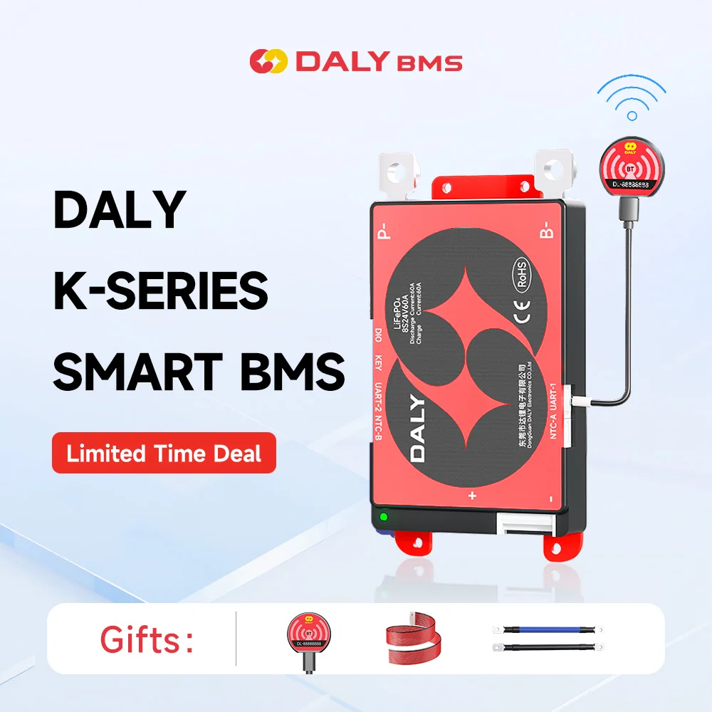 

Daly BMS Smart BMS LiFePo4 4S 12V 8S 24V Li-ion 7S 24V 13S 48V 100A 200A 250A для аккумулятора, хранения энергии, Deye Pylon Inverter BT