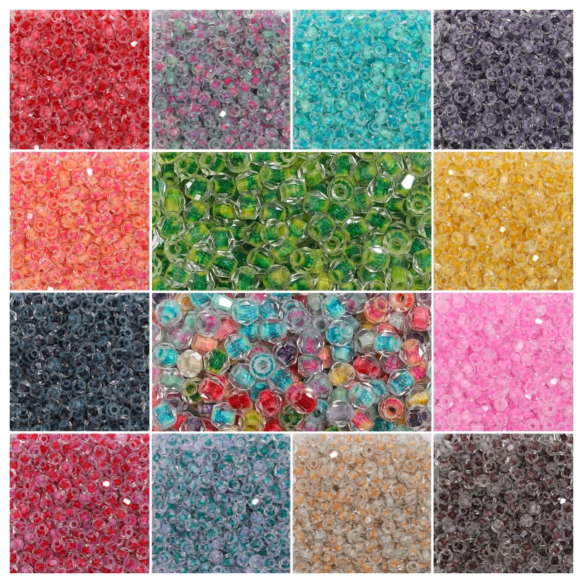 

300pcs/box 4mm Faceted Bicone Glass Seed Beads Loose Spacer Beads for Jewelry Making Diy Bracelet Necklace Accessories Wholesale