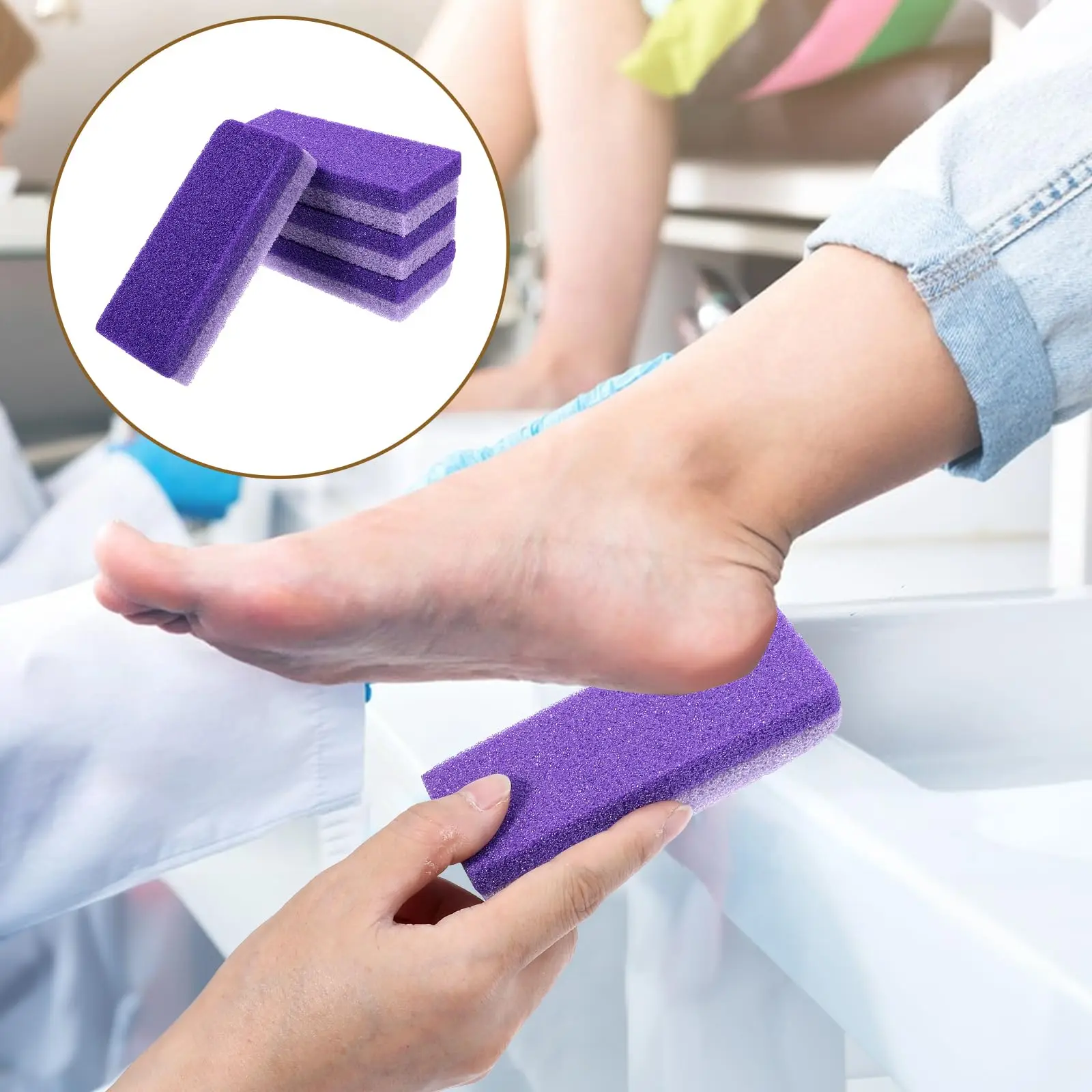 8 SZT. Fioletowych Kamieni Pumeksowych do Stóp - Usuwających Martwy Naskórek i Odciski, Domowe Akcesoria do Pedicure, do Regeneracji Pięt