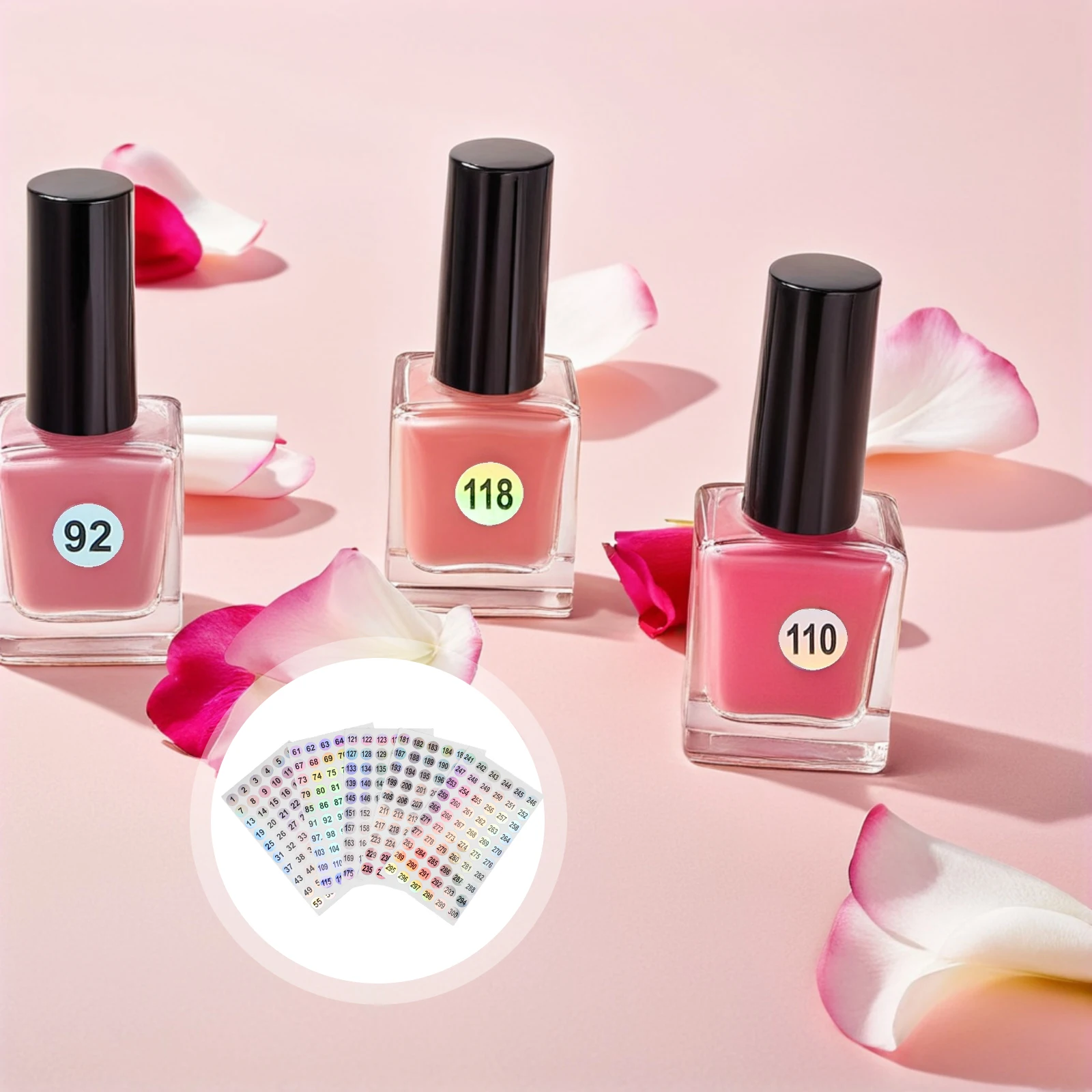 

50 Sheets Small Number Stickers 1-300 Self-Adhesive Waterproof Holographic Labels For Nail Art Bottle Jars Stationery Coding