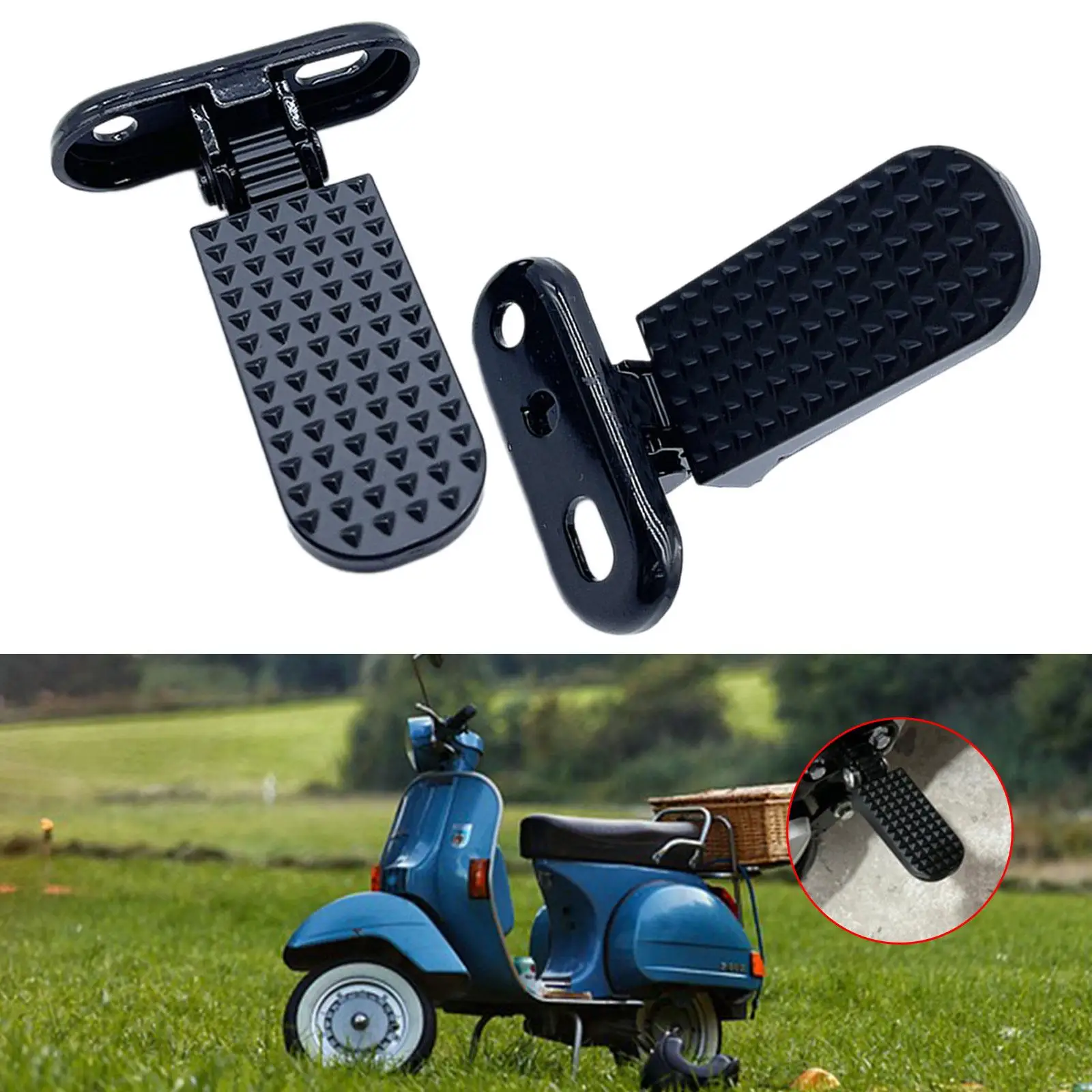 

2 Pcs Bike Rear Pedals Metal Foldable Foot Pegs for Electric Bicycle Motorcycle Folding Step Stool Road Bike Footrest Accessory