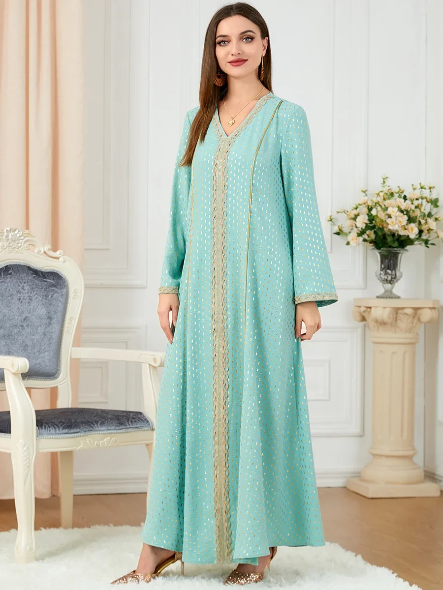 Mulheres primavera verão ramadan vestido muçulmano moda manga longa a linha saia abaya árabe islâmico feminino marroquino kaftan vestido