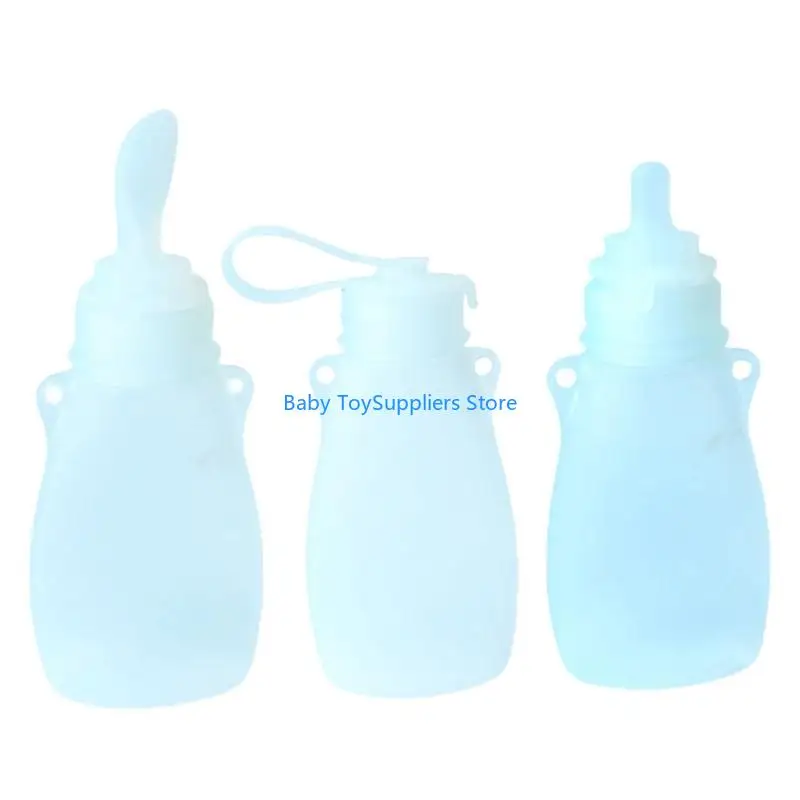 

R1WF 3PCS/SET Silicone Bursmilk Sacks Musterable и протекание безопасных мешочков для детского питания пюре из молока 180 мл/240