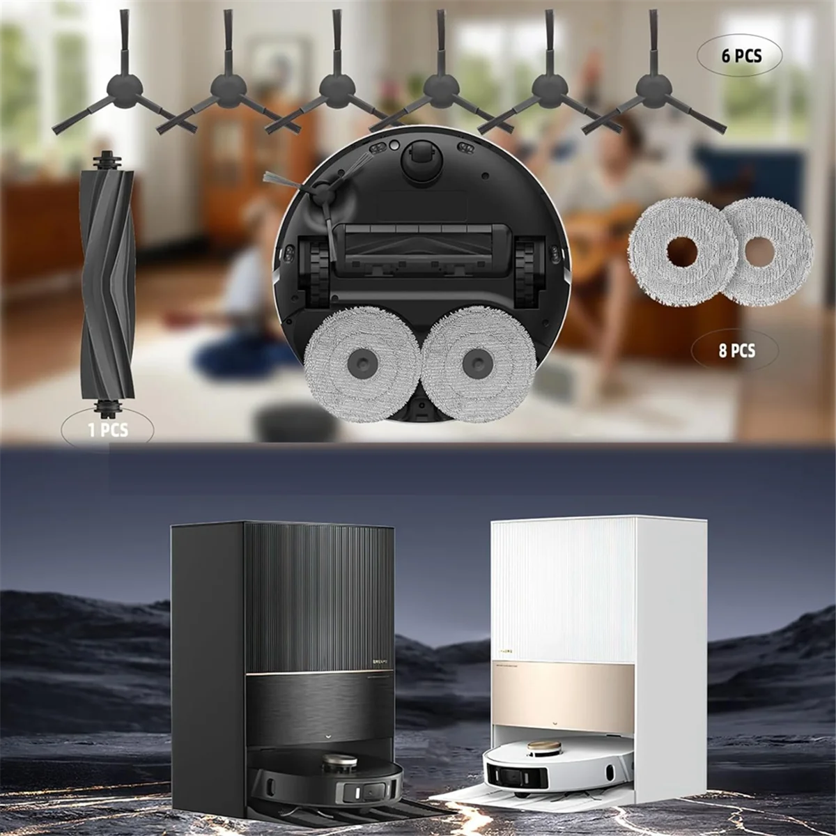 قطع غيار لملحقات المكنسة الكهربائية Dreame L20 Ultra/L20 Ultra Complete، S20 Ultra/S20 Ultra Complete