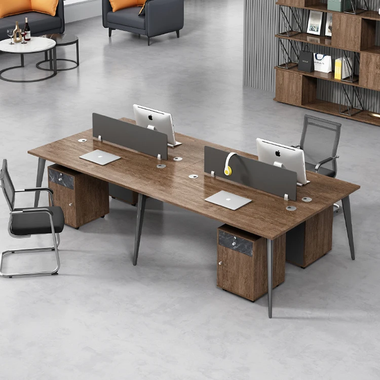 Modern Staff Four-Person Partner Desk Simple Computer Desk Aluminum Frame Table Workstation