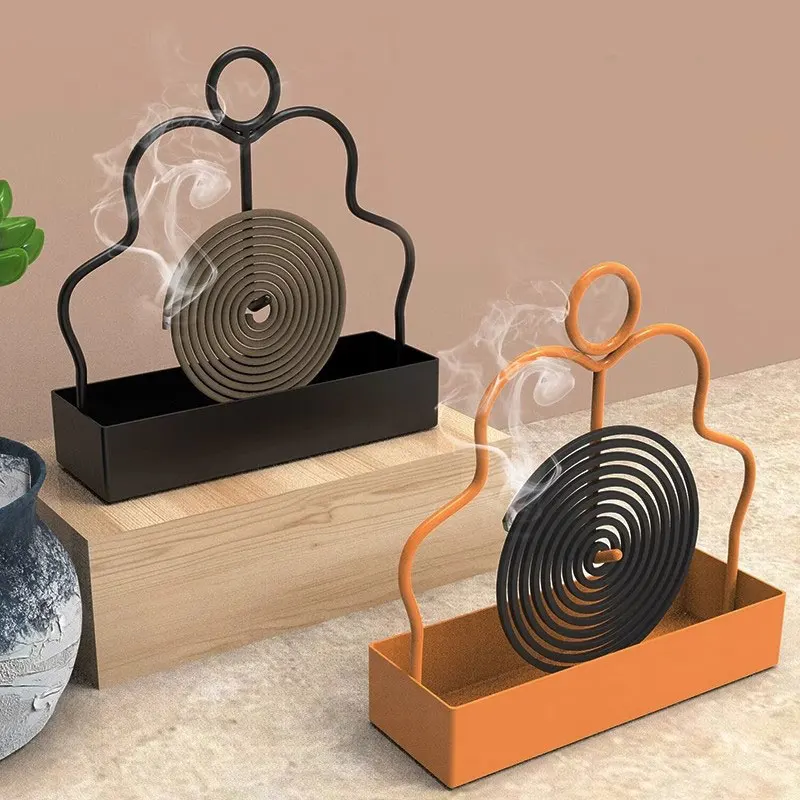 Iron Mosquito Coil Holder Incense Storage Rack Coil Incense Burner Frame Rack For Household Bedroom