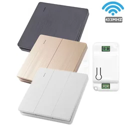 AXUS 1/2/3 GANG RF 433Mhz Wireless Wall Switch 86 Wall Panel Transmitter Safety Switch AC 110V 220V Relay Interruptor Light Lamp