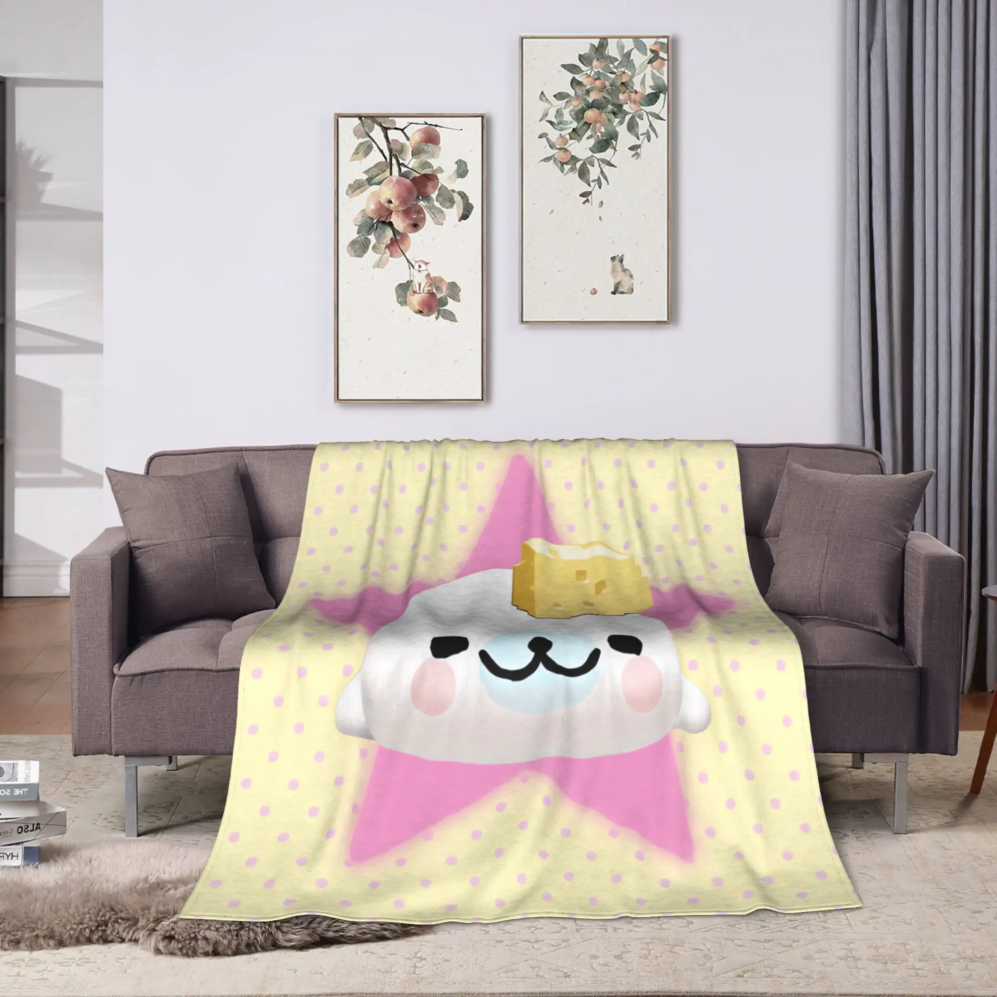 Warm Soft BlanketChildren Decorative CUTE M-Mamegoma Seal Throw Blanket  Flannel Bedspread For Couch Chair Fluffy Sofa Bed Cover