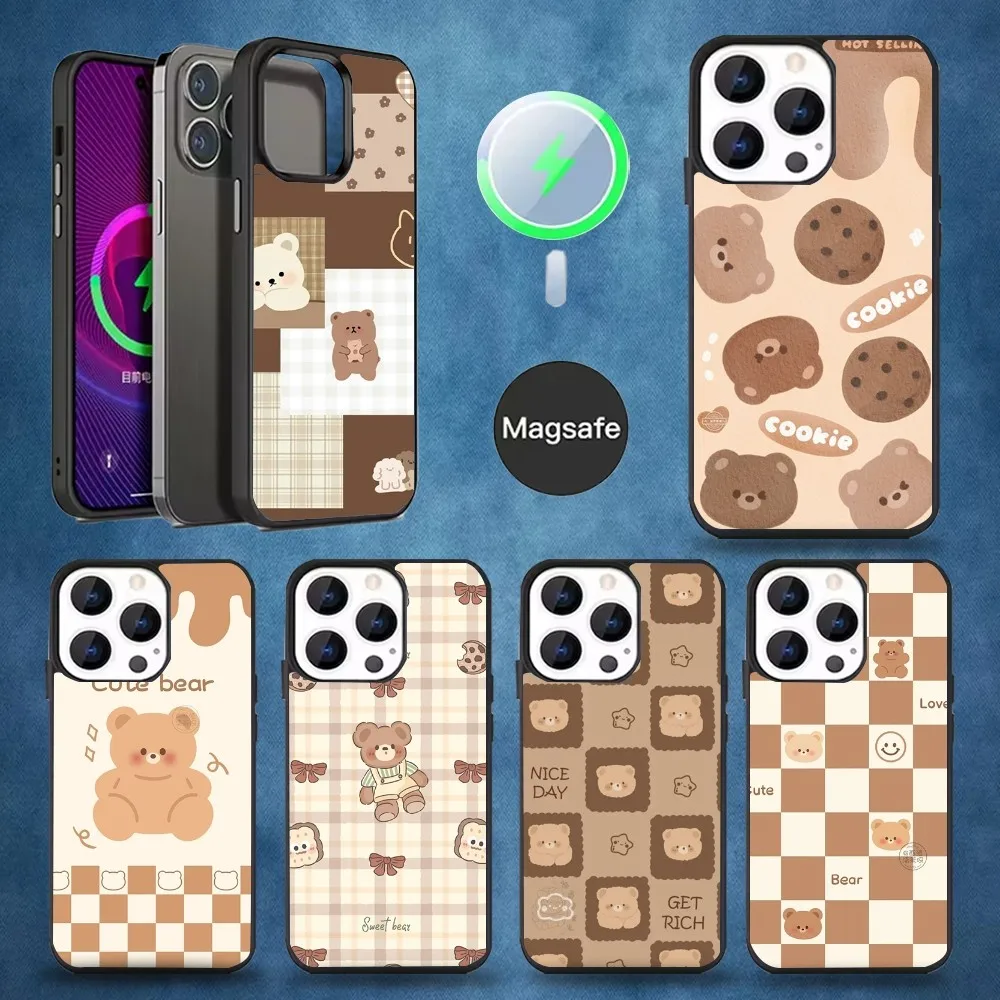 

Cute Bear Phone Case For iPhone 16,15,14,13,12,11,Pro,Max,Plus,Mini,Magsafe,Magnetic Wireless Charging Case