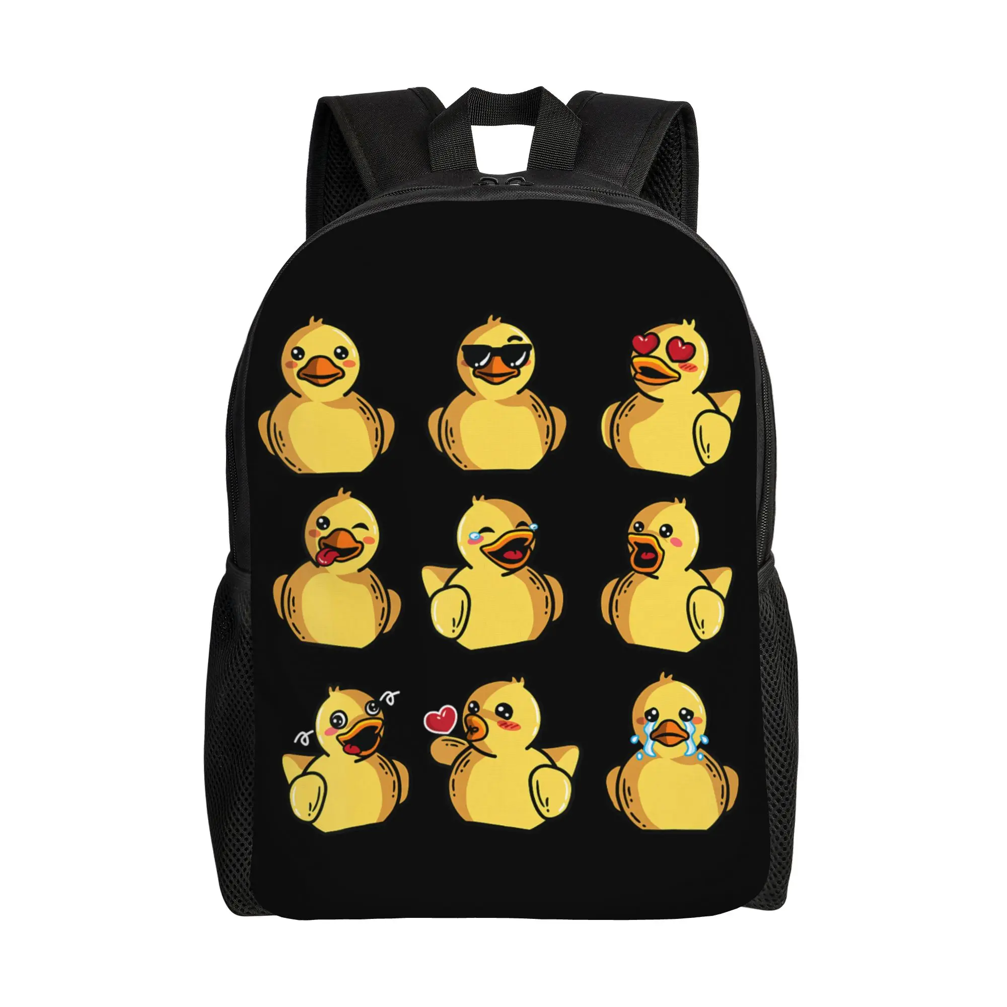 Rubber Ducky  Cool Duck Bath Toy Backpack Male  Breathable Backpacks Polyester Fun High School Bags Travel Colorful Rucksack