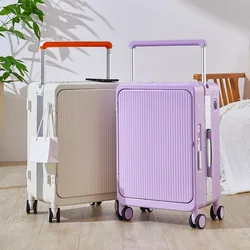 Carry on Luggage with Wheels Suitcases Luggage Set Wide Pull Bar Boarding Case New Style Front Opening Universal Wheel Suitcase