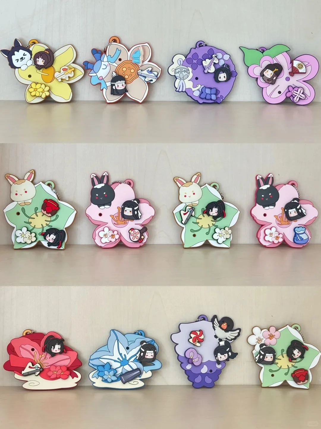 Original Mo Dao Zu Shi Q Version Blind Box Mystery Flower Language And Sweet Shadow Series Anime Keychain Wei Wuxian Lan Wangji view 3