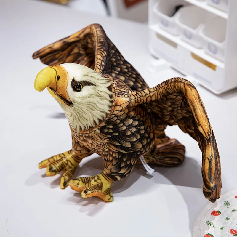 

New Realist Eagle Plush Toys Soft Stuffed Simulation Animals Doll Room Decoration Birthday Christmas Gift Cute Bird Toy Ornament