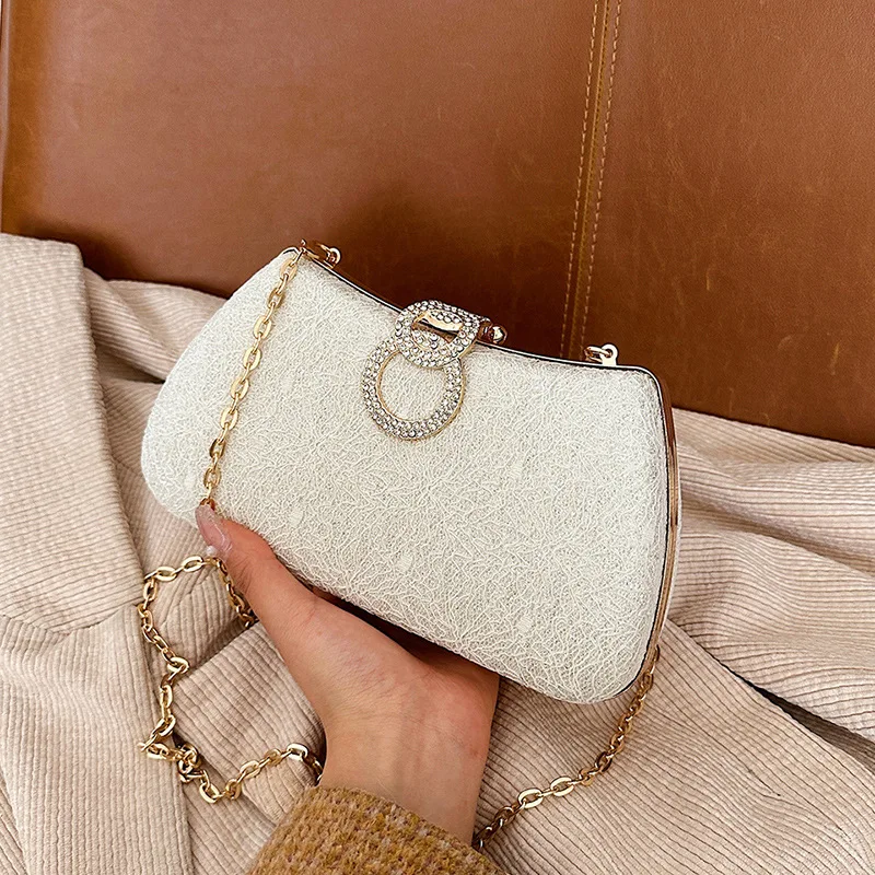 

Классические простые клатчи и сумочки-клатчи на цепочке для женщин, маленькие квадратные вечерние сумочки цвета шампань, розовые, белые, для свадеб и вечеринок