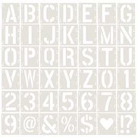 42pk 10cm Letter Stencils - Reusable Plastic Alphabet/Numbers for Painting & Crafts