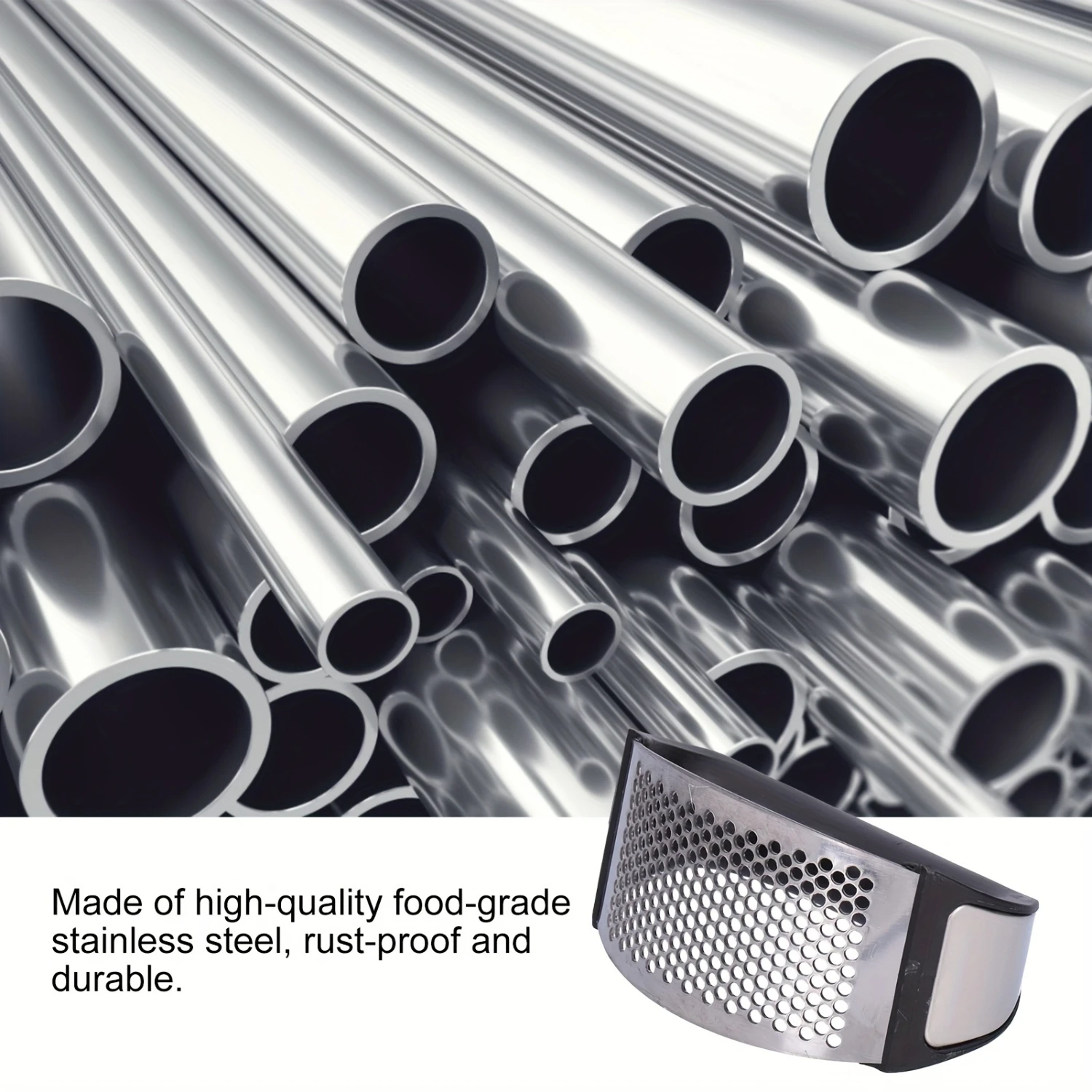 Knoflookhand RVS Push-type Knoflookpers (knoflookpers met staal)