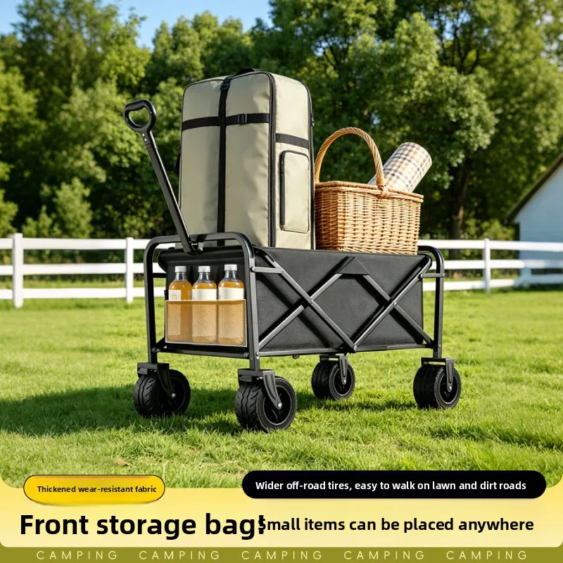 Foldable Camping Cart Large Capacity Travel Cart Multifunctional Stall Cart Outdoor Camping Foldable Cart Picnic Camping Cart