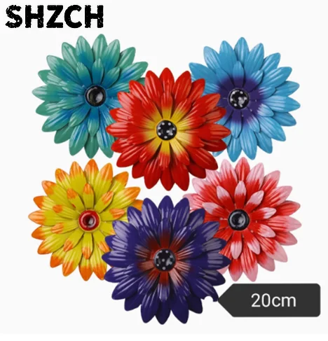 Outdoor Iron Daisy Sunflower Bee Ladybug Wall Hanging Decoration Home Garden Courtyard Welcome Door Number Wall Mural Ornaments