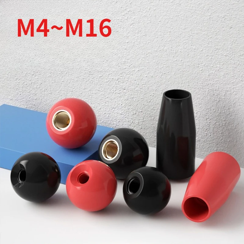 M4 M5 M6 M8 M10 M12 M16 Red Black Handle Ball Knob Nut Bakelite Handle Cover Sleeve