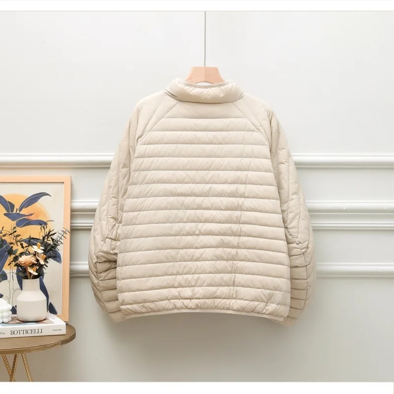 Women 90% Ultra Light White Duck Down Jacket Oversize Loose Causal Short Puffer Coat Autumn Winter Vintage Female Parkas