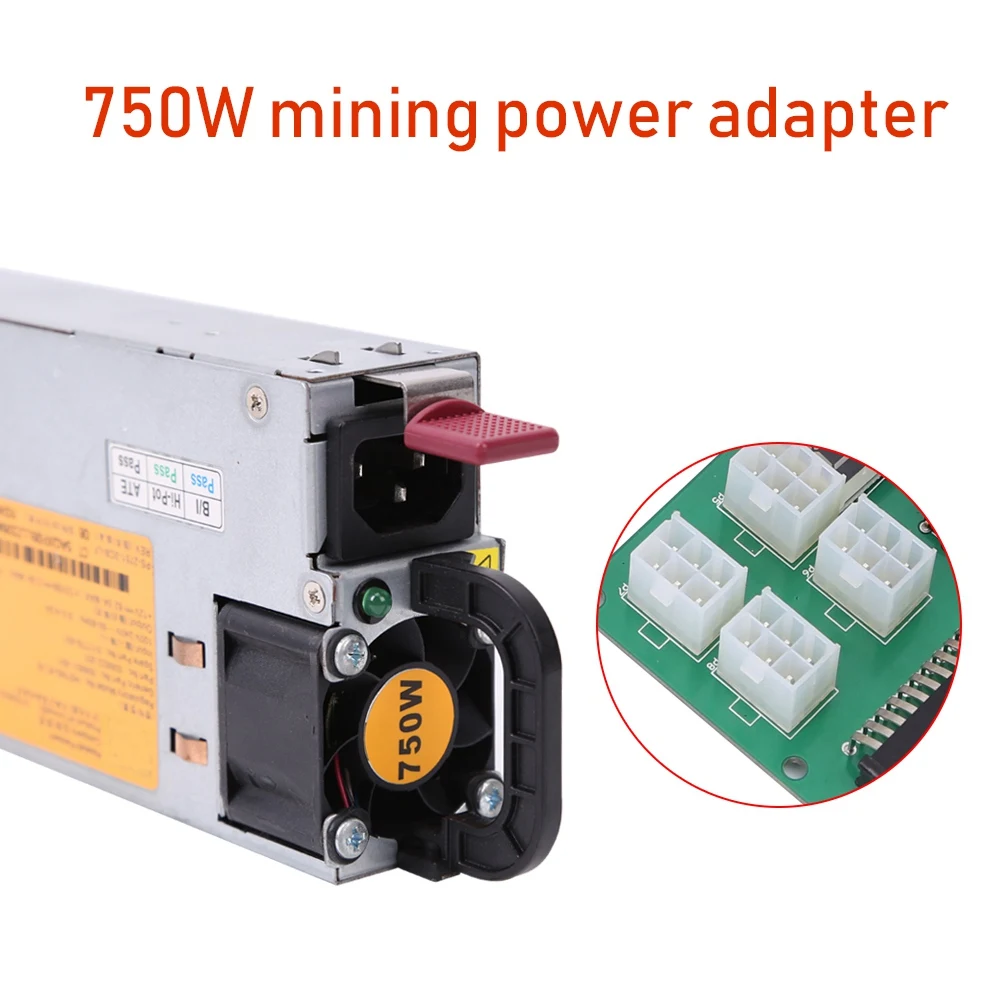 브레이크아웃 보드 및 전원 케이블이 포함된 올인원 전원 공급 장치 HSTNS-PL18 DPS-750RB A 506821-001 511778-001 마이닝 PSU