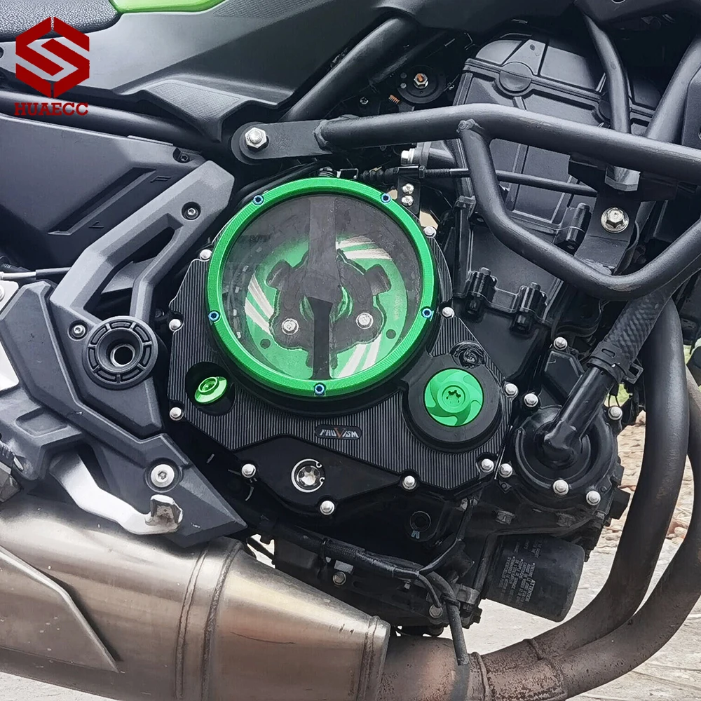 CNC Racing Clear Clutch Cover & Spring Retainer R for Kawasaki Z650 Ninja 650 2017 2018 2019 2020 2021 2022 2023 2024 2025 2026