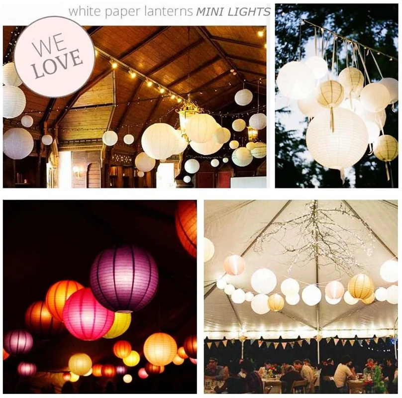 30Pcs/Lot 4-12 Mix Size Wedding lanterns Chinese Wedding Balls Hanging Colorful Wedding Decoration Paper Ball Lampshade Party