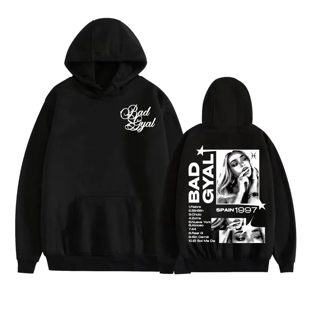 

Толстовки с рисунком Singer Bad Gyal Album Tour 2025, мужские и женские уличные толстовки в стиле Харадзюку в стиле хип-хоп, повседневная удобная толстовка большого размера