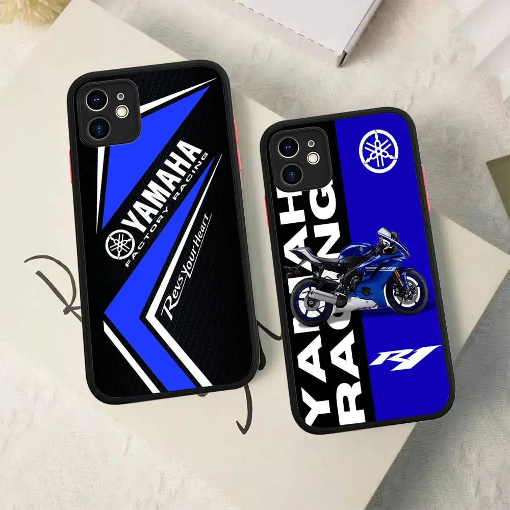 دراجة نارية Y-YamahaES-A جراب هاتف آيفون 16 15 14 13 12 11 برو ماكس 7 8 6 6s زائد ماتي غطاء