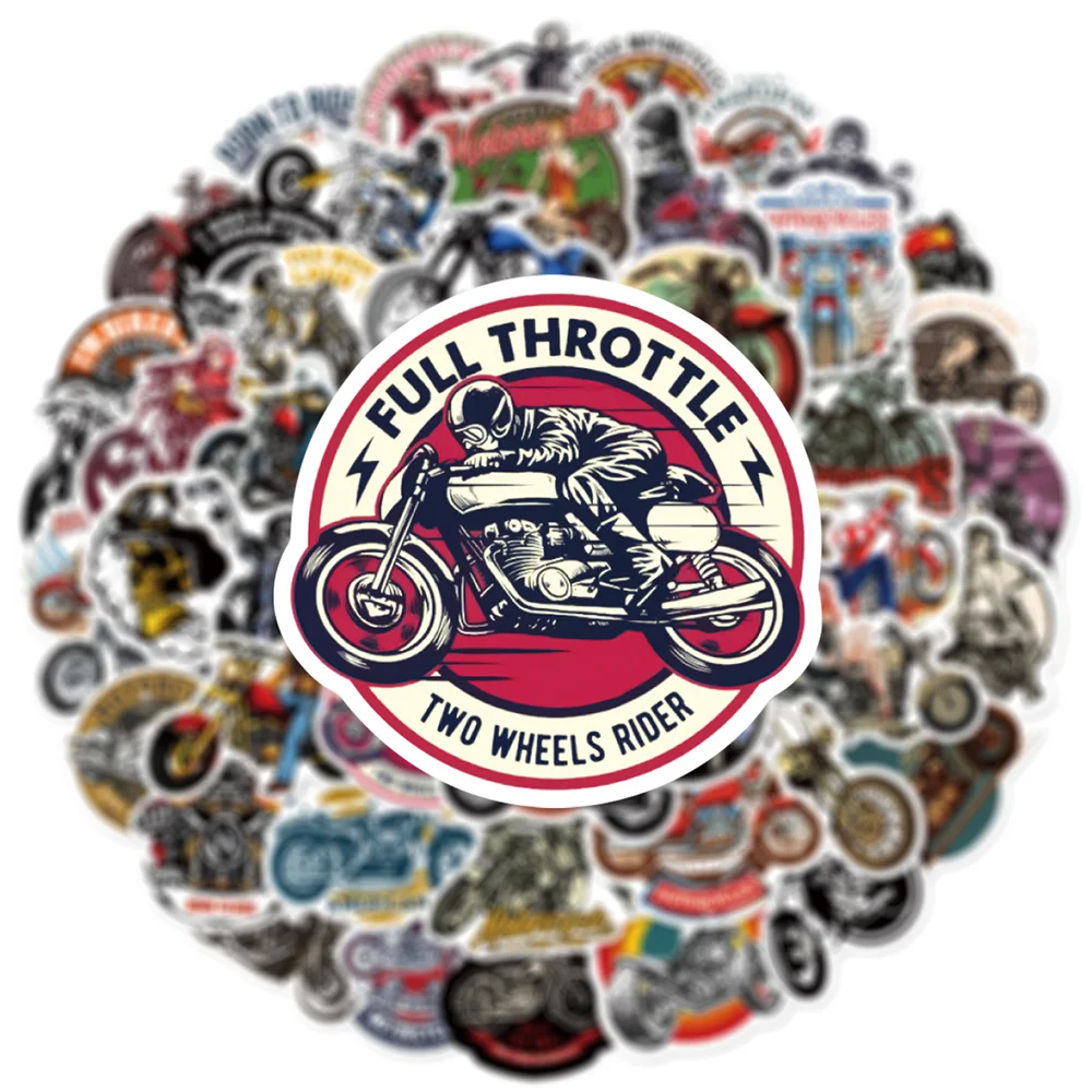 50pcs Retro Motorcycles Stickers For Helmet Car Scrapbook Suitcase Ipad Guitar Cool Sticker Vintage Scrapbooking Materiales