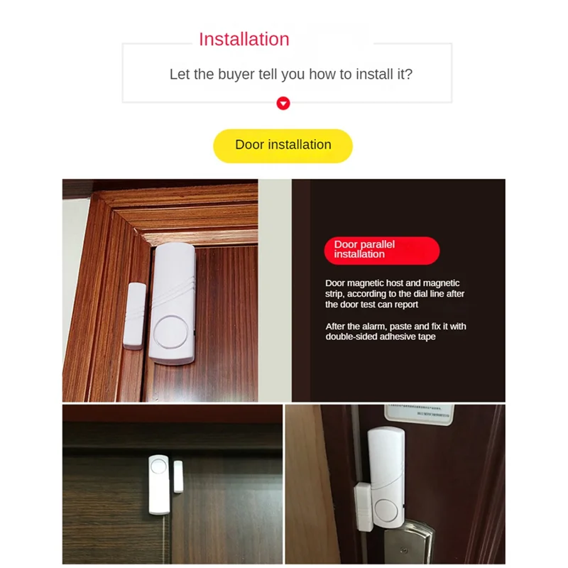 B44C 5 set/lote porta e janela sensor magnético alarme de segurança em casa inteligente proteção porta janela alarme