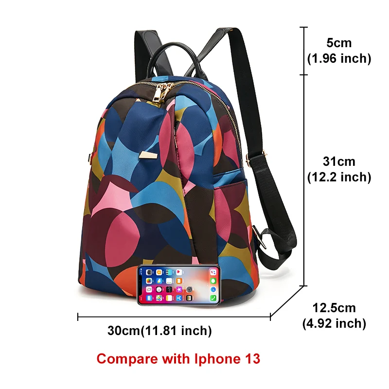 Imagem -02 - Mochila Oxford Impermeável Foxer para Mulheres Zíper Anti-roubo Viagem Leve Bolsa de Escola para Adolescentes Moda Feminina