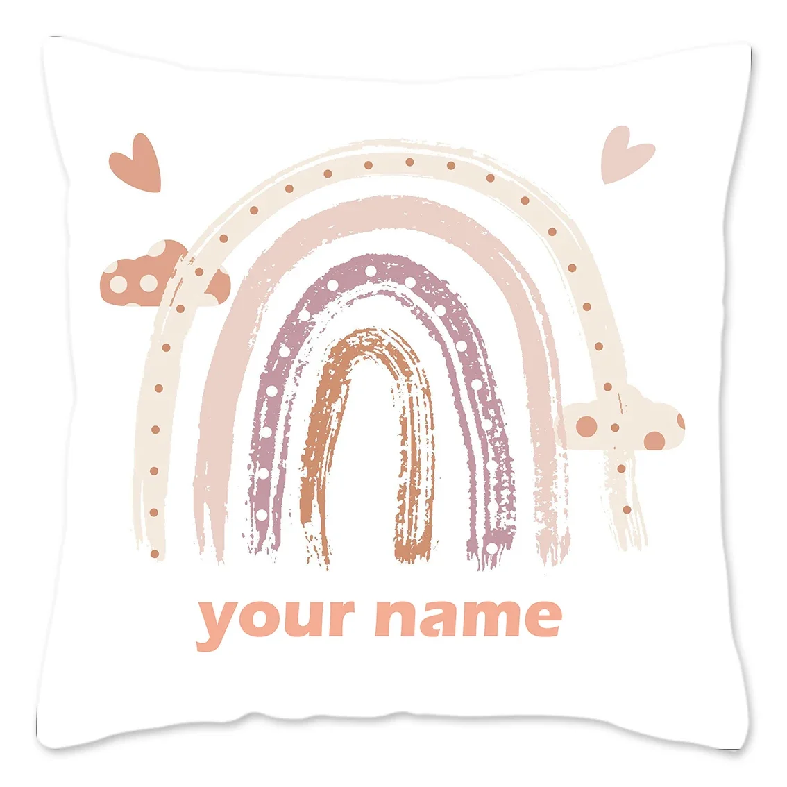 Rainbow Print Custom Cushion Cover Adult Children Personalized Name Customize Pillowcase Home Housewarming Birthday Gifts