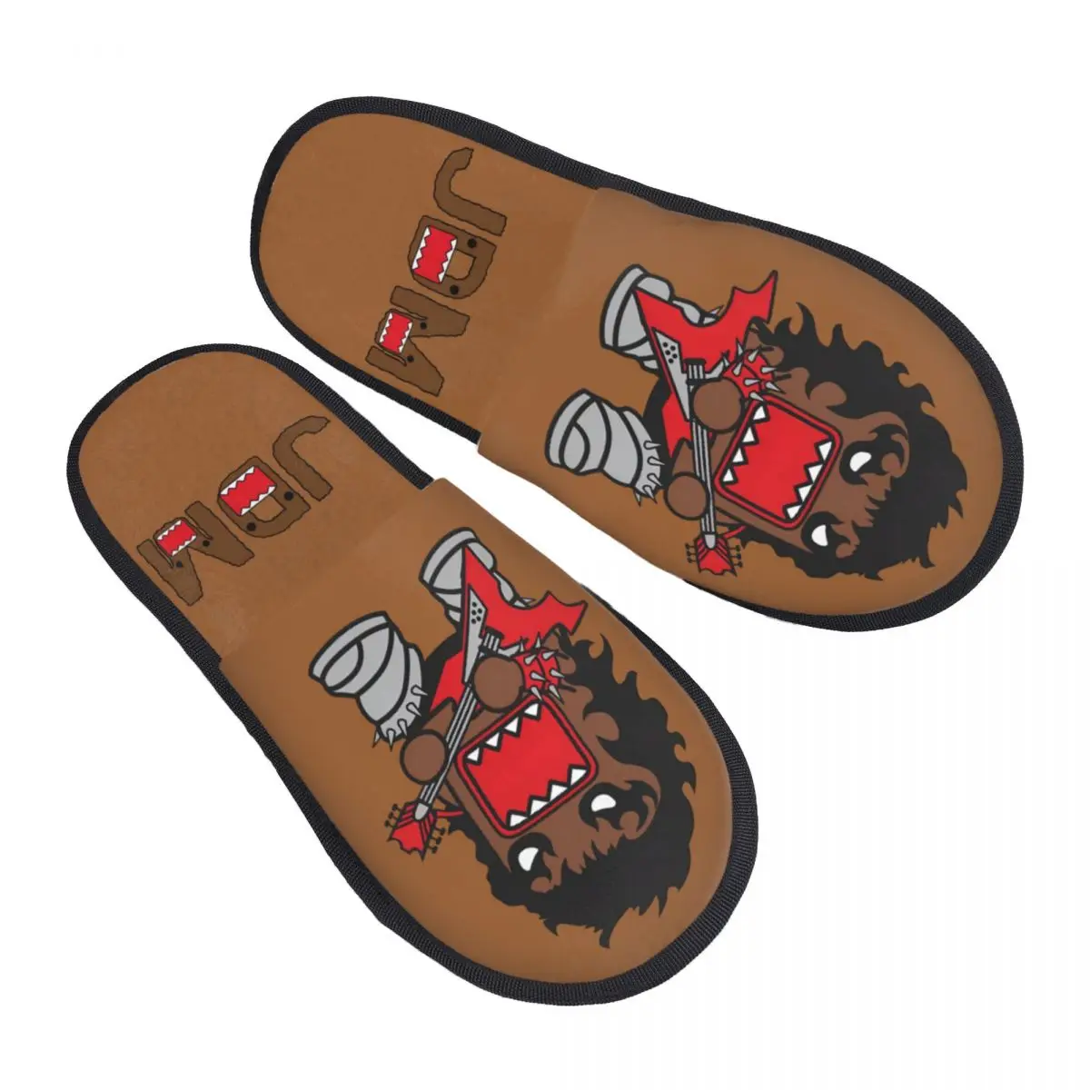 Zapatillas de casa de espuma viscoelástica suave Domo Kun clásicas y bonitas personalizadas para mujer, zapatillas cómodas y cálidas con suela antideslizante Heavy Metal Kiss