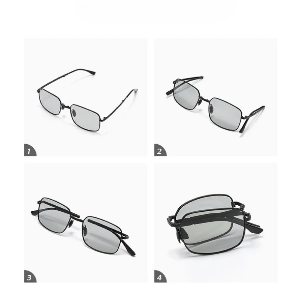 3PC Mode Klapp Photochrome Sonnenbrille Outdoor Polarisierte Fahren Sonnenbrille Fahren mit Legierung Rahmen Quadratische Gläser für Männer – Detail 6