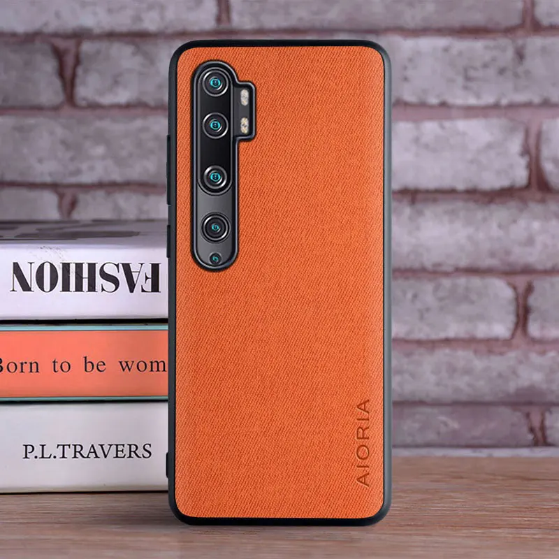 حافظة قماش لهاتف Xiaomi mi Note 10 Pro مصنوعة من مادة TPU الناعمة مع مادة PC 3in1 الصلبة ذات ملمس مثالي